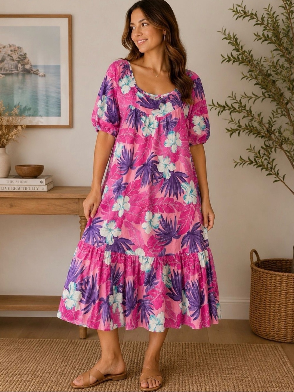 Hilo Hattie floral Hawaiian Dress